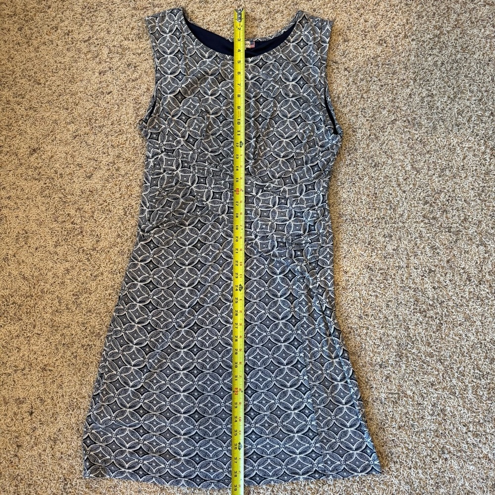 Kut From The Kloth Moller Knit Ruched Faux Wrap Dress 14 Blue & White Sleeveless - Picture 10 of 11